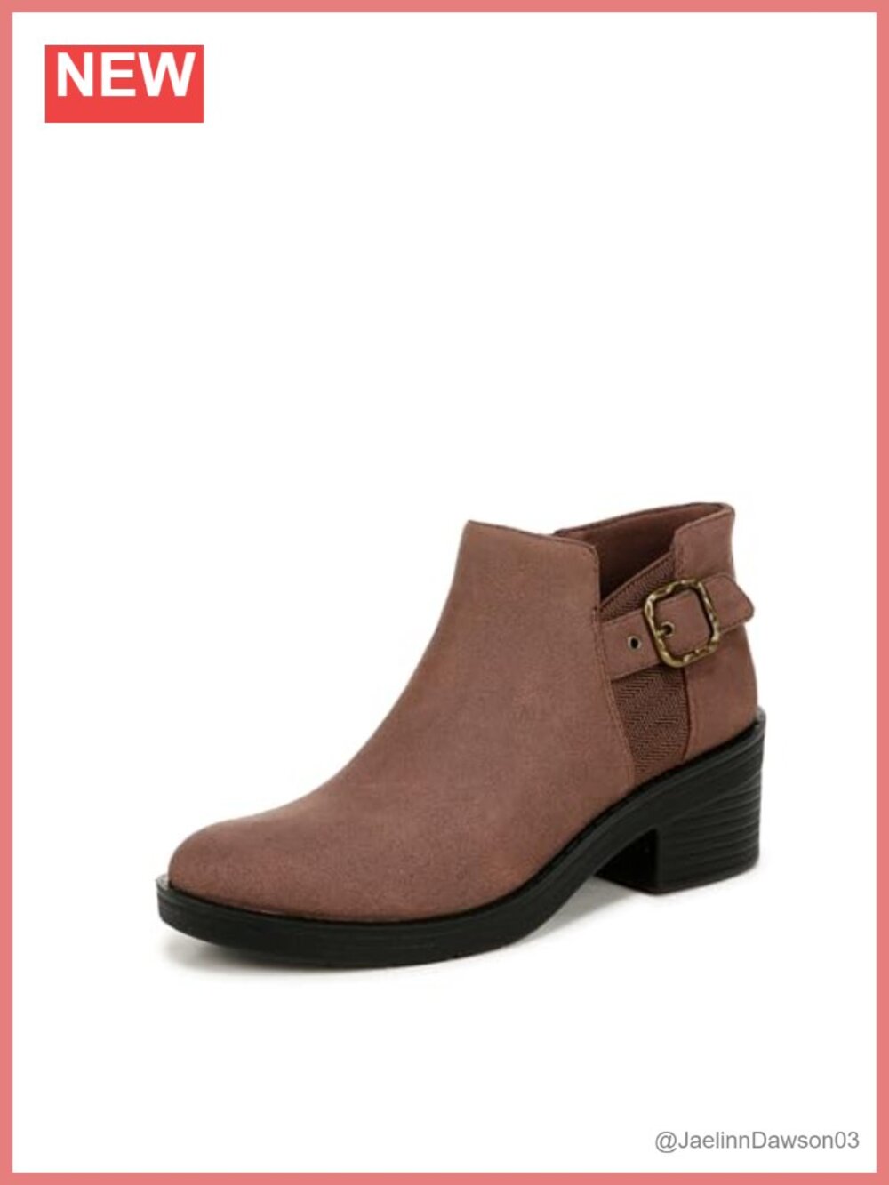 Stretch Leather Ankle Booties Side Zip Block Heel Lightweight Comfort
